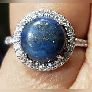 *BP #2944 Genuine Lapis on .925 Sterling Silver band.Size 6. BRAND NEW